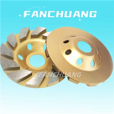 4-Turbo de concreto com roda de copo de moagem de diamante em polegadas para rebarbadora