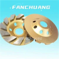 4-Turbo de concreto com roda de copo de moagem de diamante em polegadas para rebarbadora